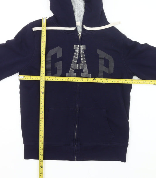 GAP Women’s Navy Blue Full Zip Hoodie Small Cotton Blend Logo