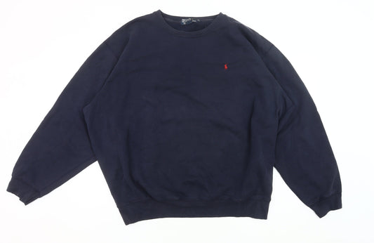 Ralph Lauren Men's Blue XL Pullover Sweatshirt Crew Neck Logo