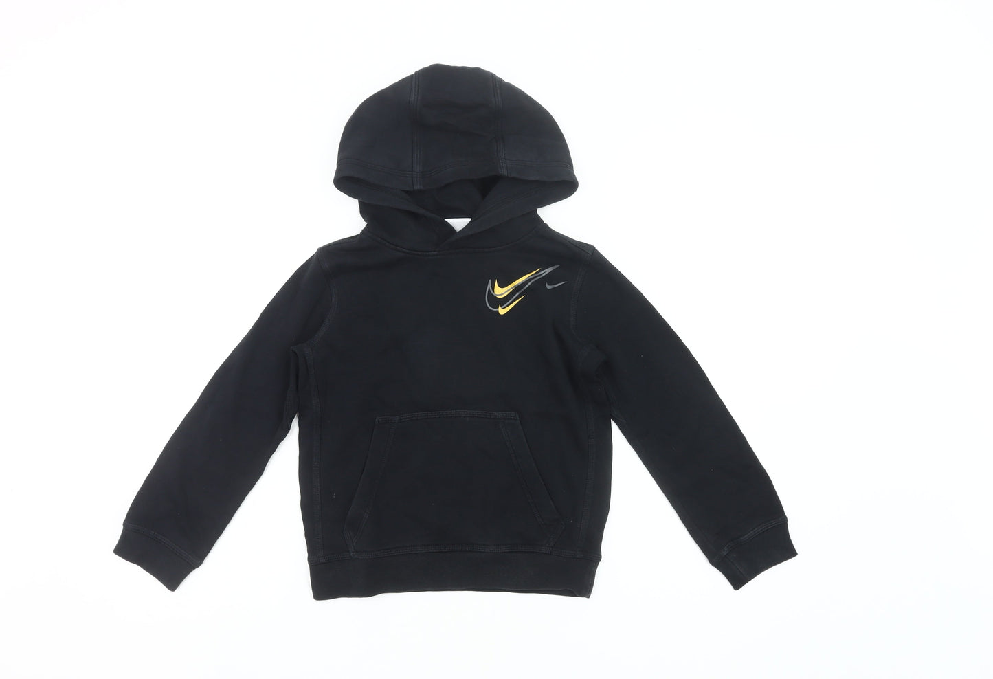 Nike Boys Black Pullover Hoodie XS 7 Years Sports Logo Hoodie