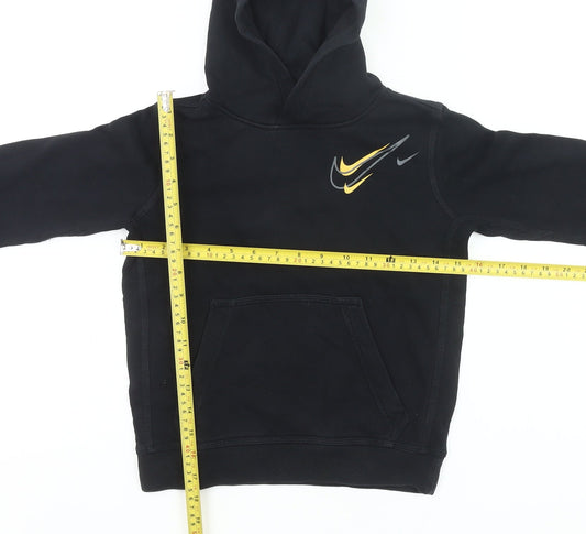 Nike Boys Black Pullover Hoodie XS 7 Years Sports Logo Hoodie