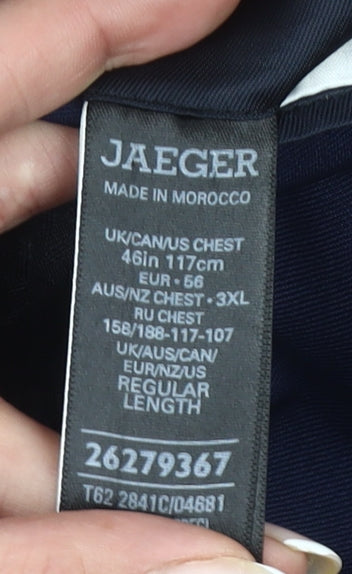 Jaeger Men's Blue Wool Blazer 46 Chest 3XL Regular Jacket
