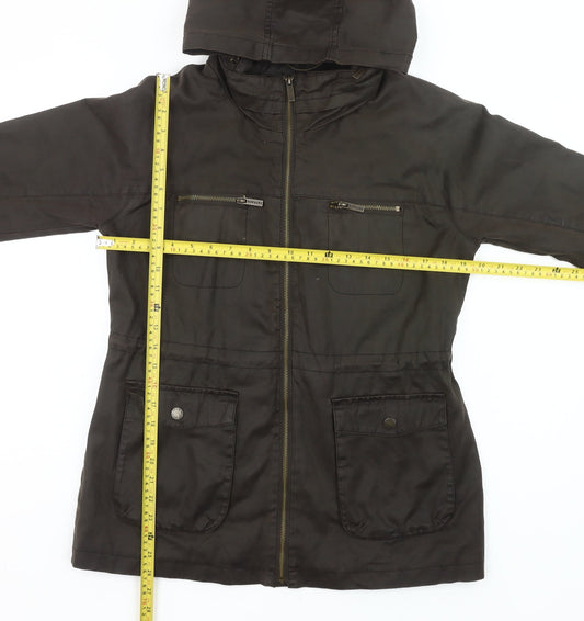 FatFace Women’s Brown Hooded Parka Jacket Size 12 Cotton Blend