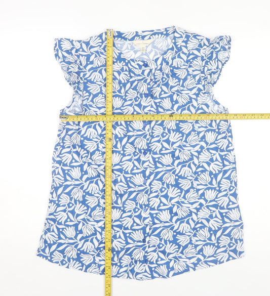 Seasalt Cornwall Women’s Blue Floral Sleeveless Tunic Blouse UK 16