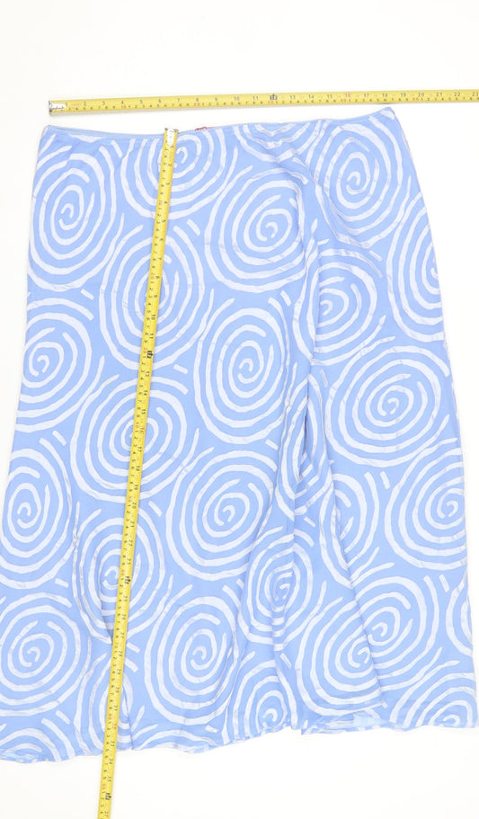 Jacques Vert Women’s Blue A-Line Midi Skirt UK 22 Geometric