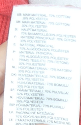 Adidas Unisex Adults Red Logo Pullover Sweatshirt L Long Sleeve