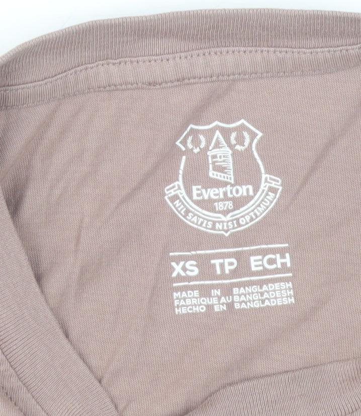 Brand and care label for Everton Women Brown XS T-Shirt Short Sleeve Crew Neck Football Casual