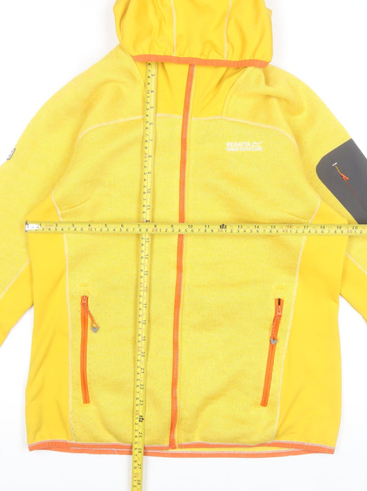 Regatta Womens Yellow Hooded Full Zip Outdoor Jacket Size 16