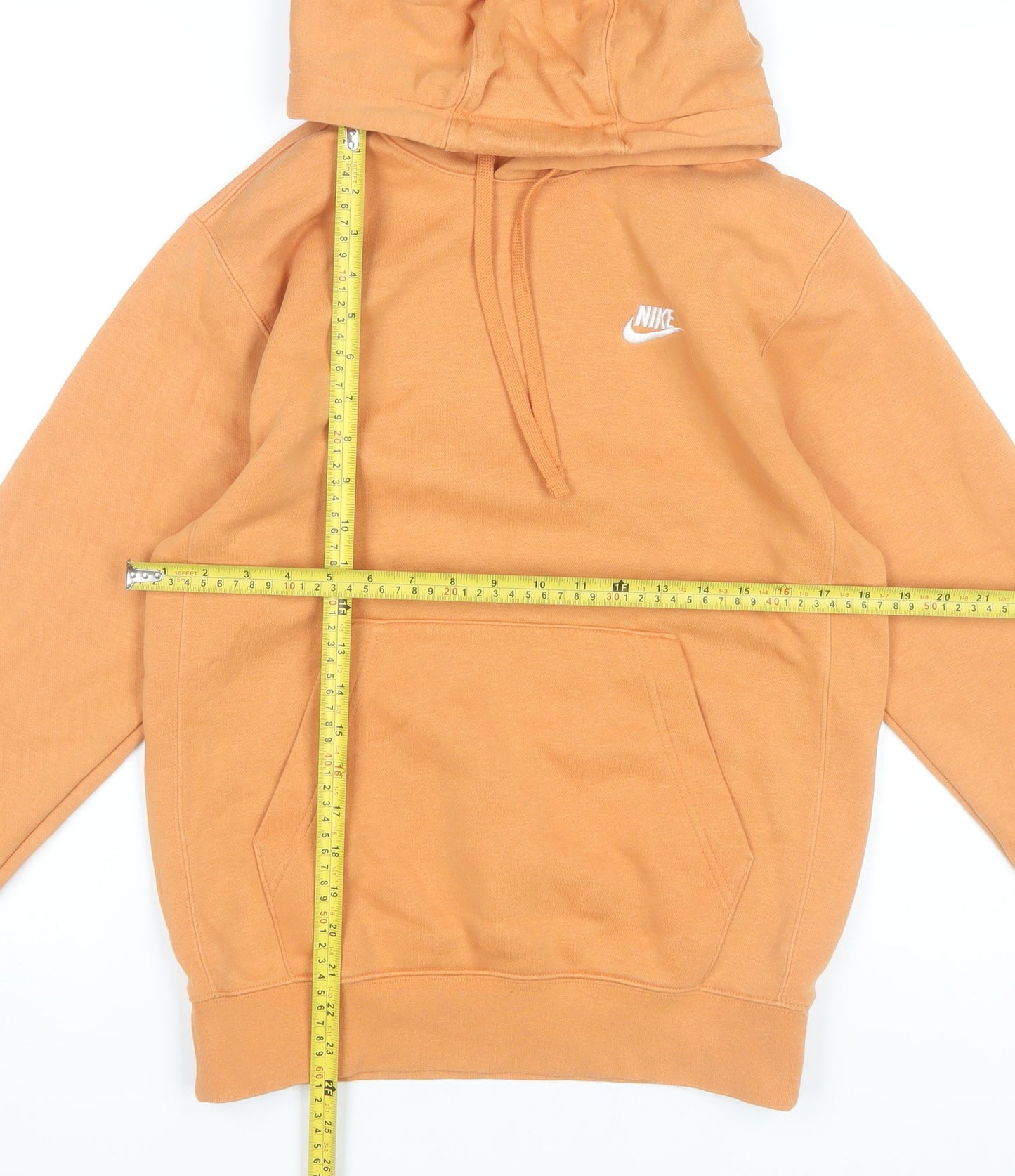 Nike Men’s Orange Pullover Hoodie XS Logo Fleece Sweatshirt