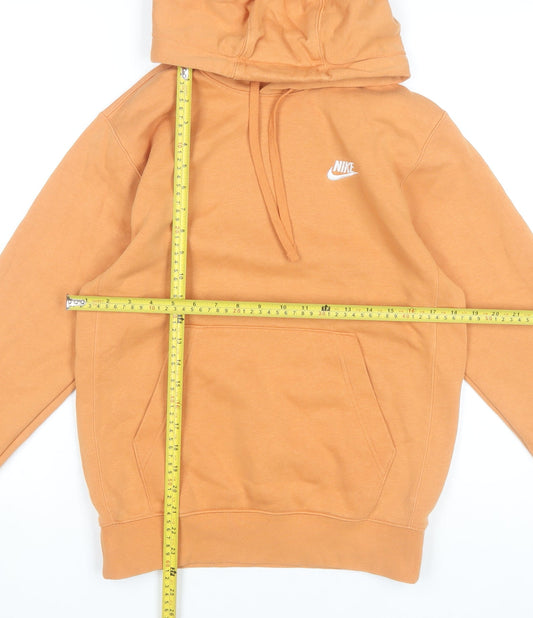 Nike Men’s Orange Pullover Hoodie XS Logo Fleece Sweatshirt
