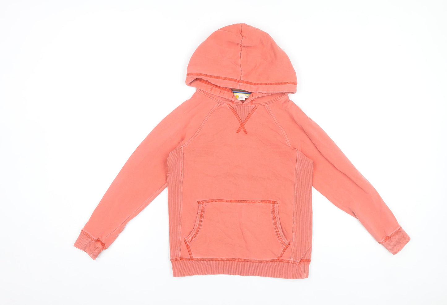 Boden Boys Pink Pullover Hoodie 7-8 Years Cotton Long Sleeve Casual