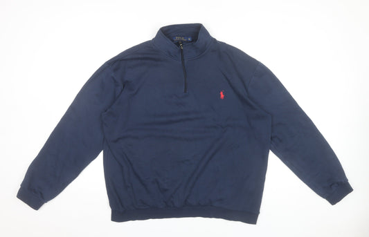 Ralph Lauren Men’s Blue XL 1/4 Zip Mock Neck Sweatshirt