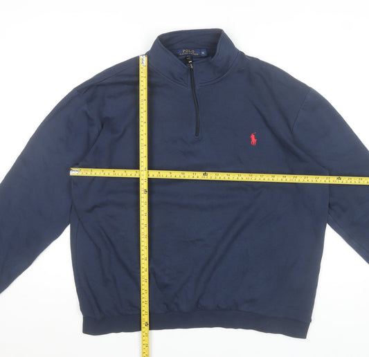 Ralph Lauren Men’s Blue XL 1/4 Zip Mock Neck Sweatshirt