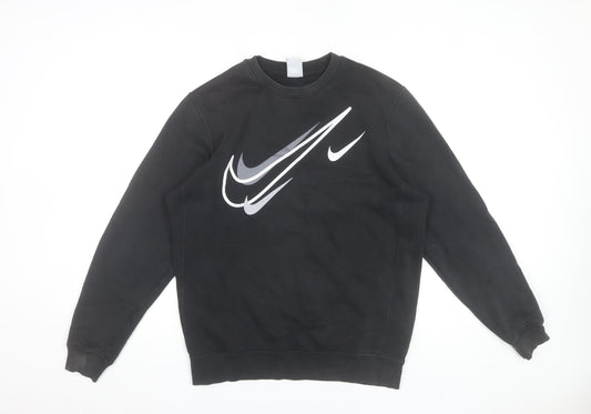 Nike Men's Black Small Pullover Sweatshirt Logo Graphic Print