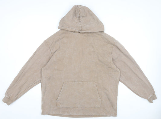 Additional front view of ASOS DESIGN Men’s Beige Pullover Hoodie, size S, Regular Fit