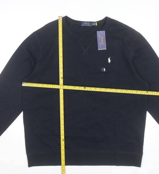 Ralph Lauren Men’s Blue 2XL Crew Neck Logo Pullover Sweatshirt