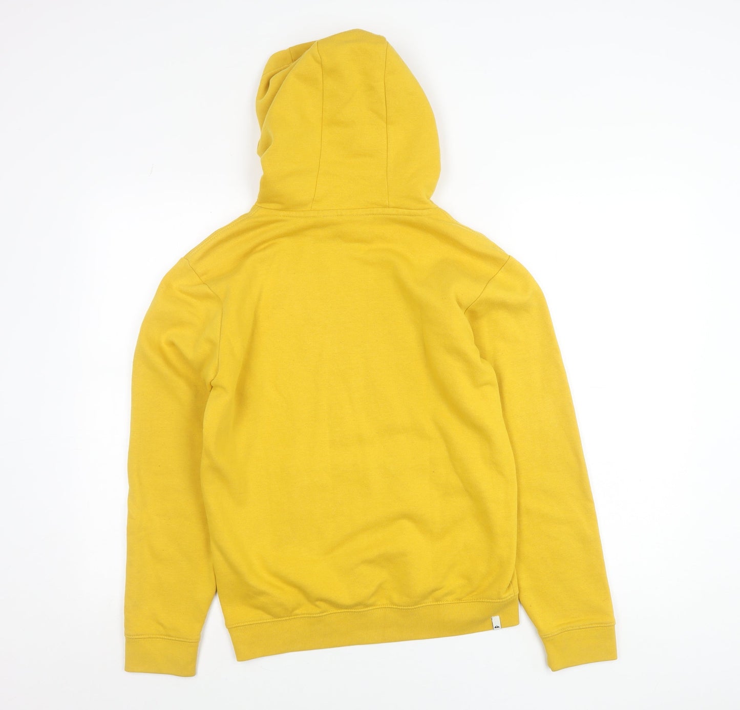 Quiksilver Boys Yellow Pullover Hoodie 14 Years Logo Graphic Surf Skate