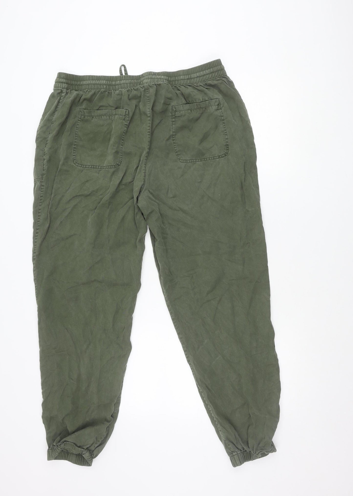 Fat Face Womens Green Lyocell Jogger Trousers Size 16