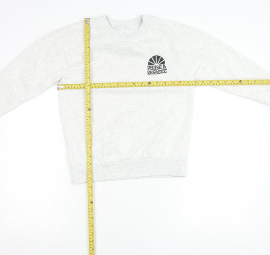 Primark Girls Grey Sweatshirt 9-10 Years Crew Neck Logo Print