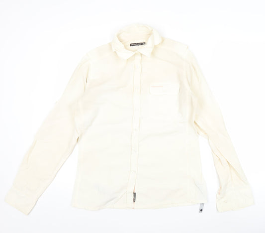 Craghoppers Womens Ivory Button-Up Shirt UK12 Long Sleeve Outdoor Travel