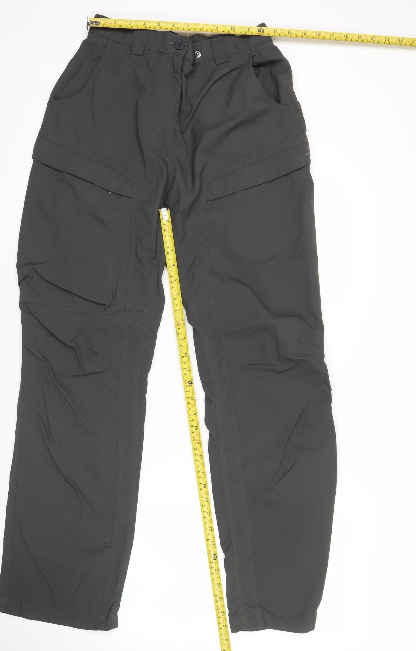 Rohan Womens Black Cargo Trousers Size 10 Regular Straight Leg
