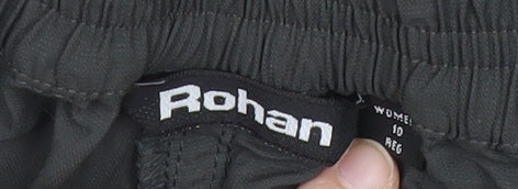 Rohan Womens Black Cargo Trousers Size 10 Regular Straight Leg
