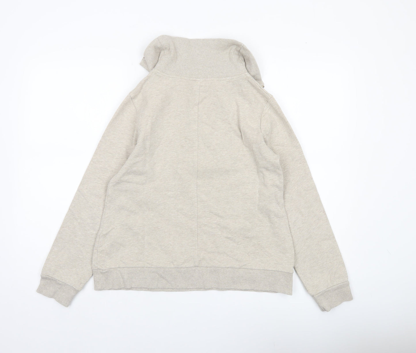 Seasalt Cornwall Women’s Beige Organic Cotton 1/4 Zip Sweatshirt UK 8