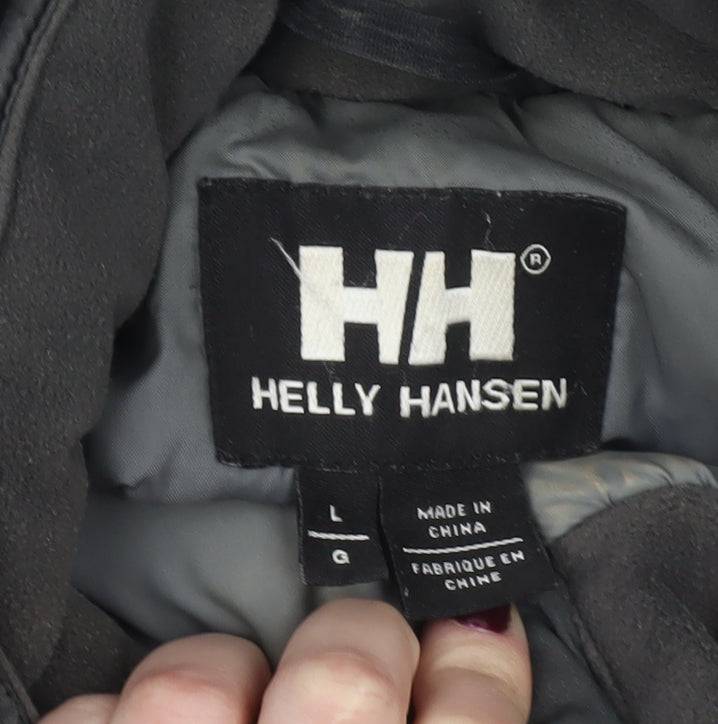 Helly Hansen Men’s Black L Parka Coat Hooded Waterproof Winter