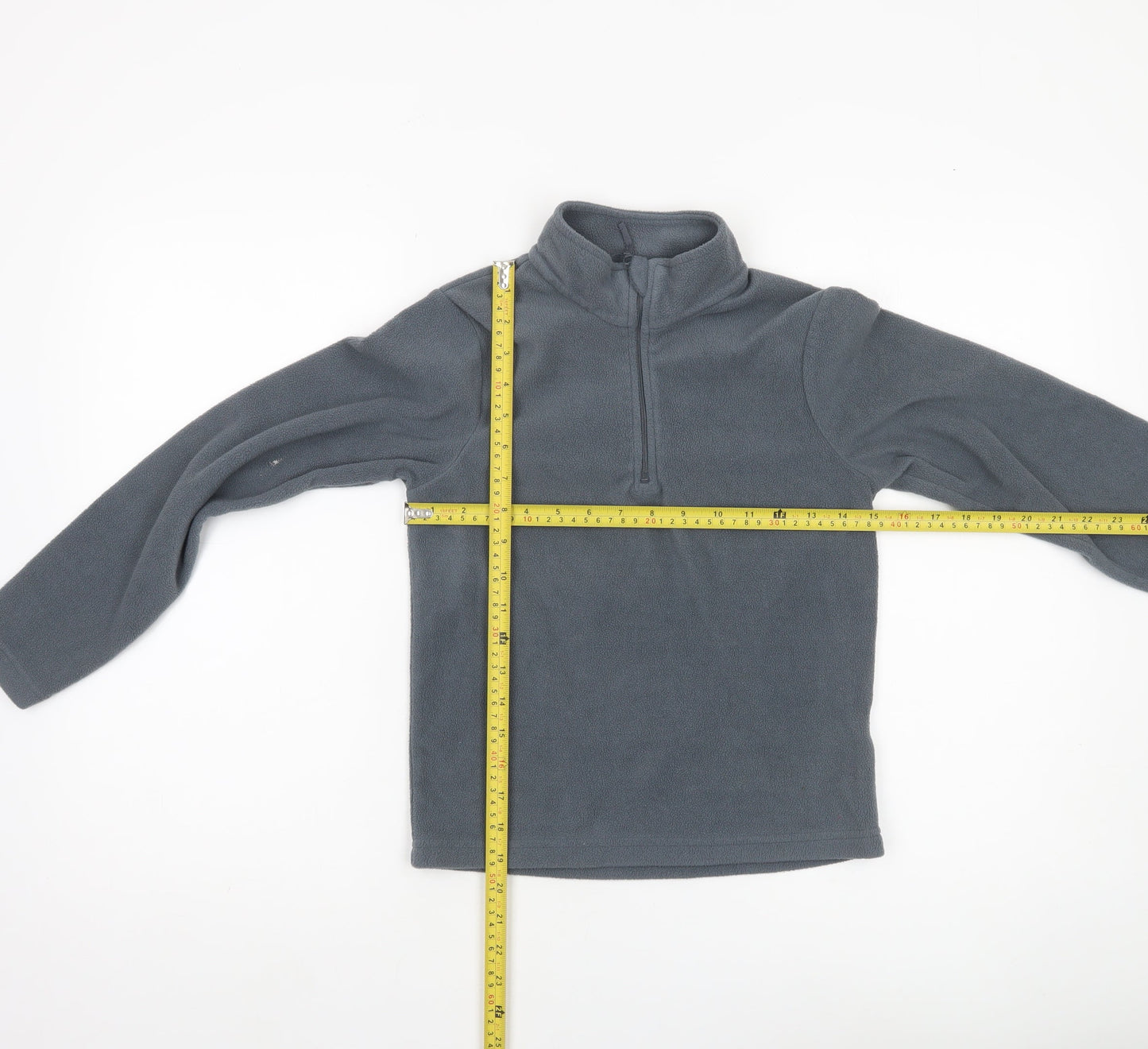 Mountain Warehouse Boys Grey Fleece Sweatshirt 7-8Y Pullover 1/2 Zip