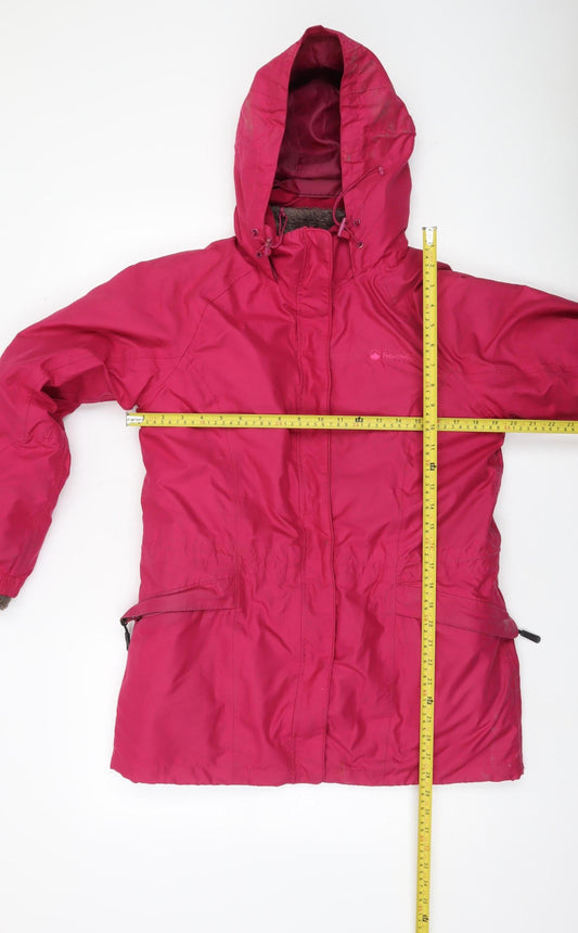 Peter Storm Womens Pink Parka Jacket Size 12 Hooded Waterproof