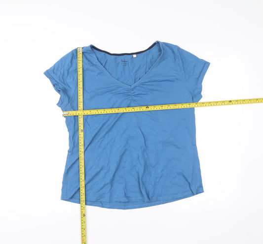 Boden Womens Blue V-Neck Short Sleeve Jersey T-Shirt Size 18