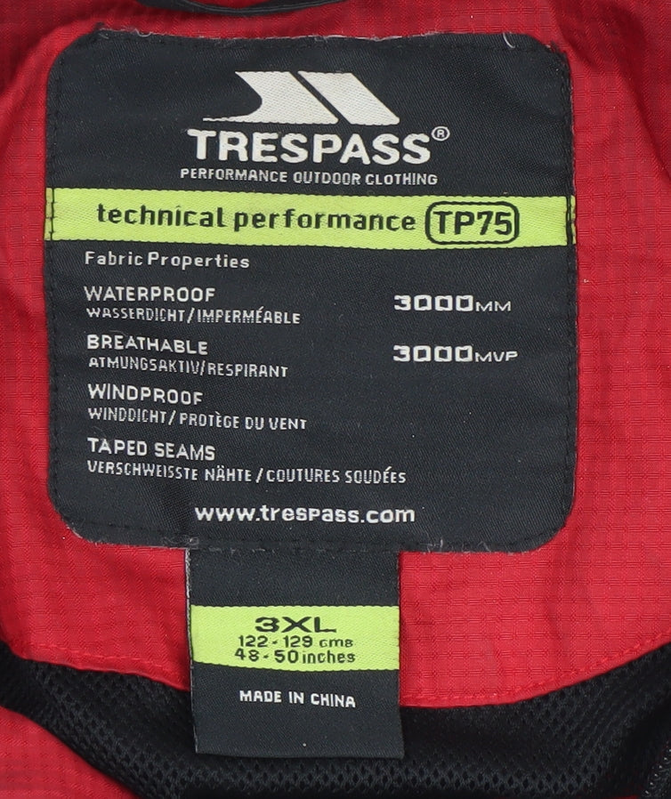 Trespass Men's Black 3XL 48-50" Waterproof Rain Coat Jacket Hiking Outdoor