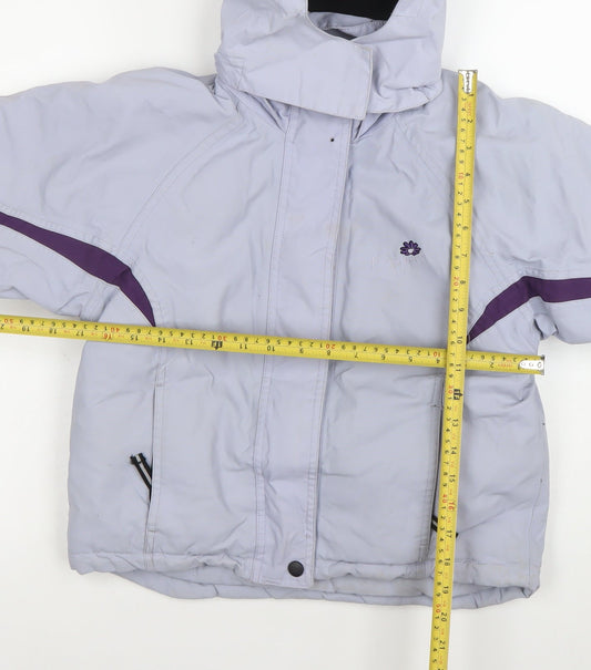 Nevisport Girls Grey Ski Jacket 6 Years Waterproof Hooded Winter Coat