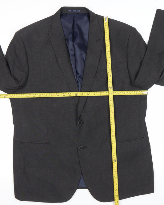 Next Men’s Grey 46in XL Suit Jacket Regular Fit Business Blazer