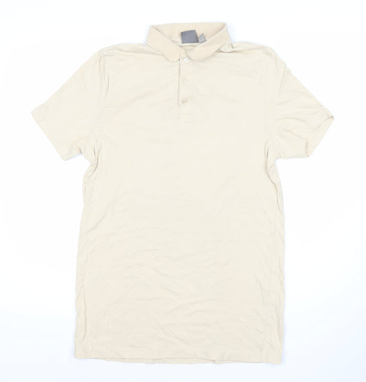 ASOS Men’s Beige Slim Fit Polo Shirt M Short Sleeve Cotton