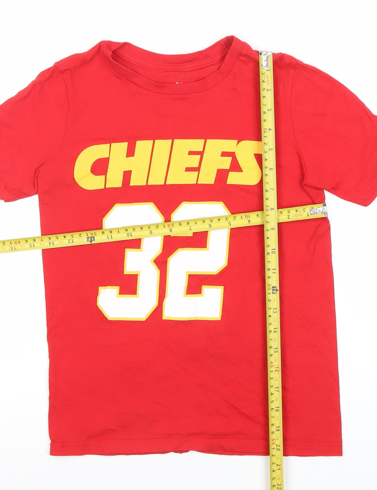 NFL Boys Red Kansas City Chiefs T-Shirt Size S American Football Sports Tee