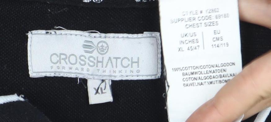 Crosshatch Men’s Black XL Polo Shirt Cotton Short Sleeve Casual
