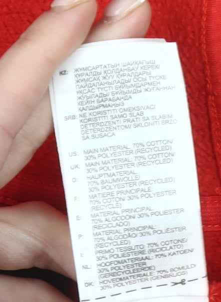 Adidas Girls Red Pullover Hoodie 12 Years Logo Fleece Sportswear