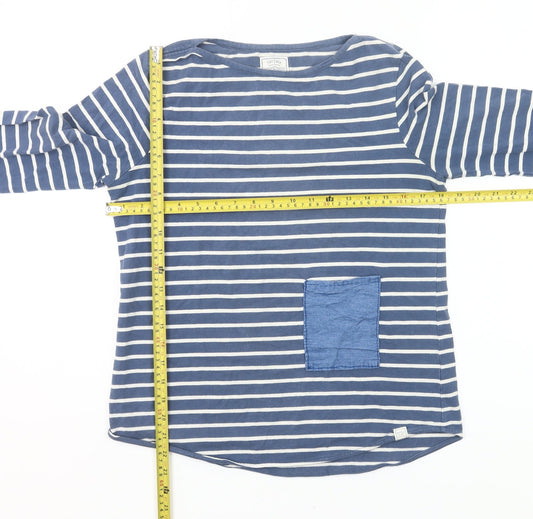 Fat Face Women’s Blue Striped Long Sleeve Cotton T-Shirt UK 10