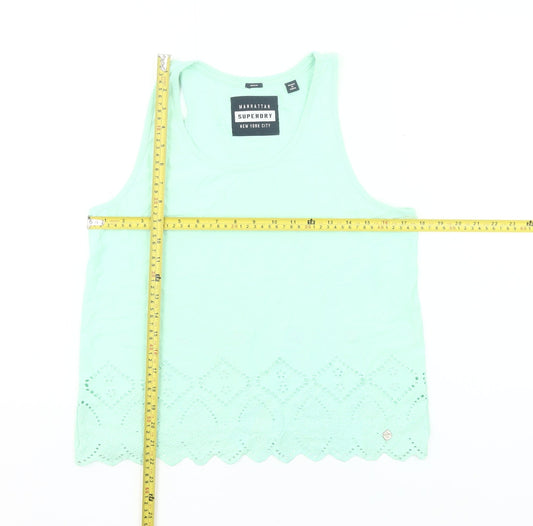 Superdry Women’s Green Cotton Tank Top Medium Sleeveless
