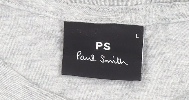 Paul Smith Mens Grey Dinosaur Graphic Cotton T-Shirt Size L