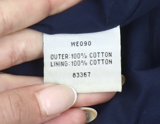 Boden Womens Blue Denim Cotton Pea Coat Jacket Size 12