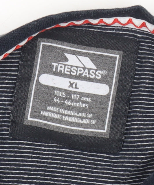 Trespass Men’s Grey Striped XL Short Sleeve Crew Neck T-Shirt