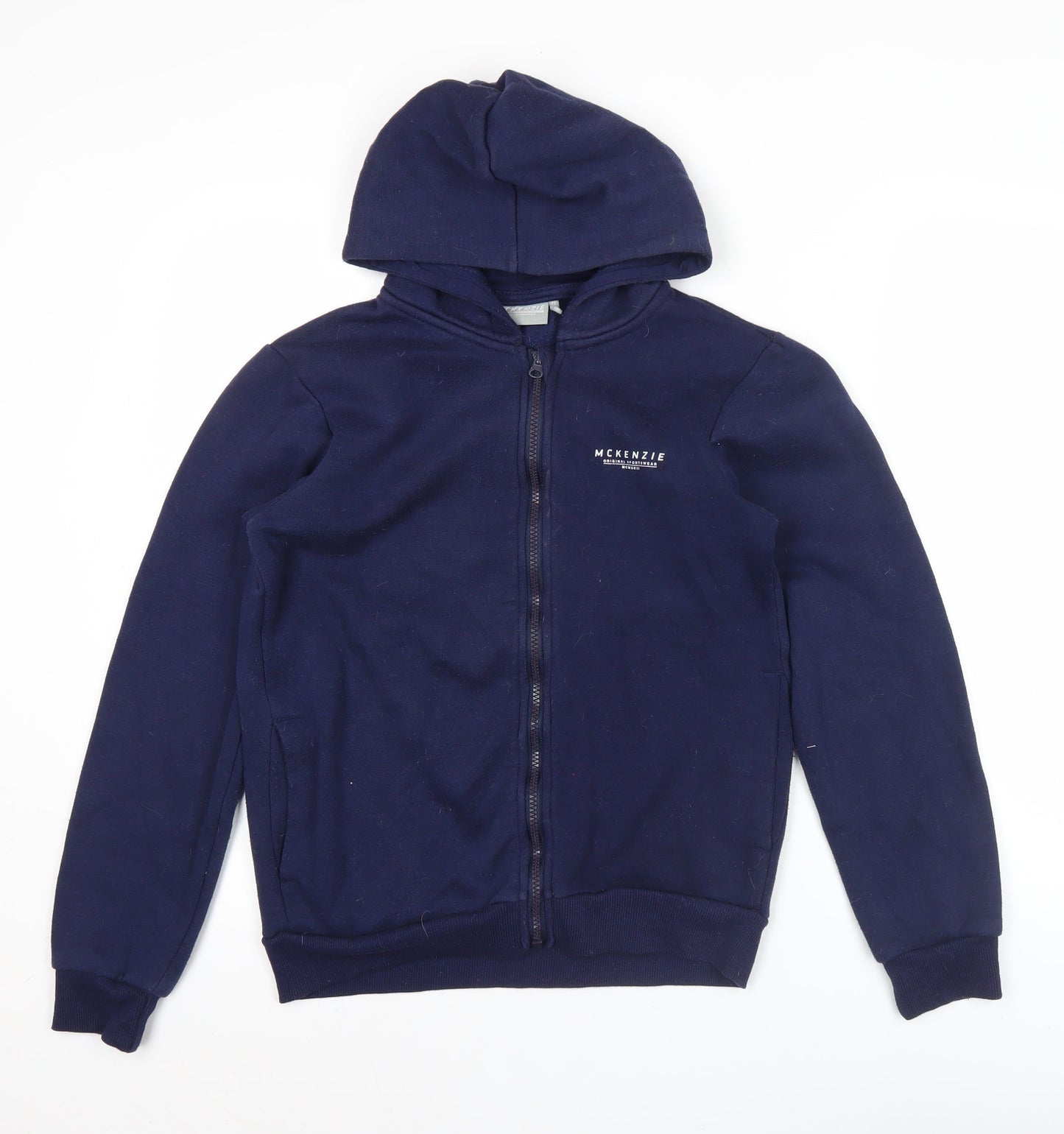 McKenzie Boys Blue Full Zip Hoodie 13-15 Years Cotton Blend Sportswear
