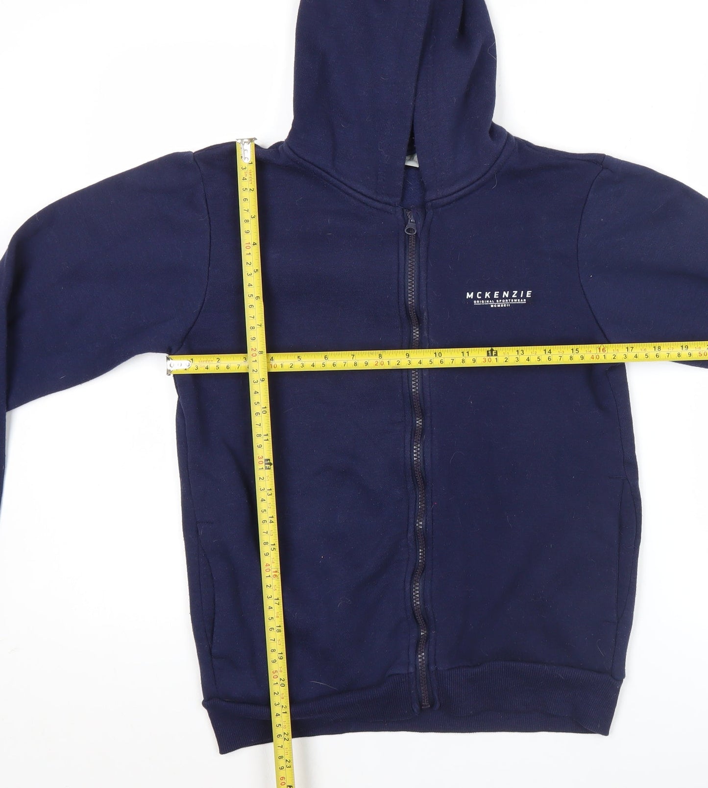 McKenzie Boys Blue Full Zip Hoodie 13-15 Years Cotton Blend Sportswear