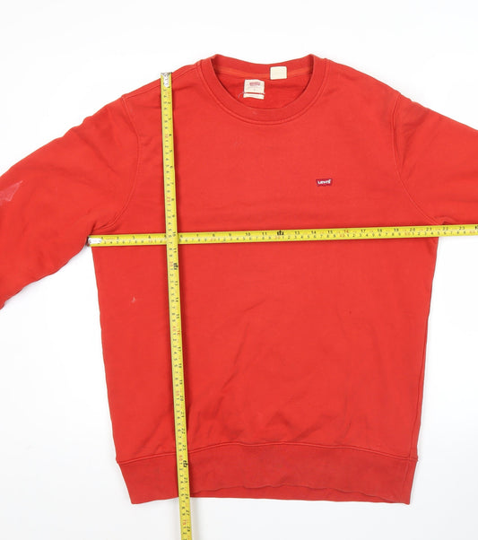 Levi's Mens Red Crew Neck Pullover Sweatshirt Size S Regular Fit