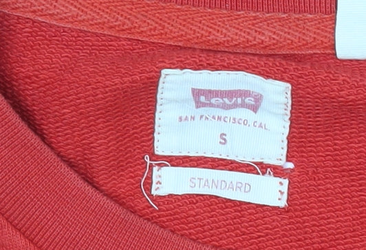 Levi's Mens Red Crew Neck Pullover Sweatshirt Size S Regular Fit
