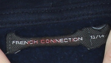 Additional view of French Connection girls’ black full zip hoodie 13-14y cotton blend