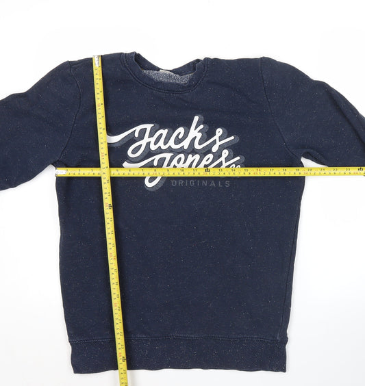 Jack & Jones Mens Blue M Crew Neck Pullover Logo Sweatshirt