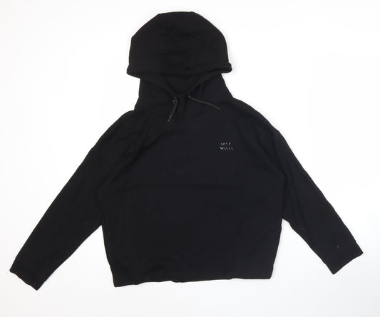 Jack Wills Womens Black Pullover Hoodie Size 6 Regular Fit