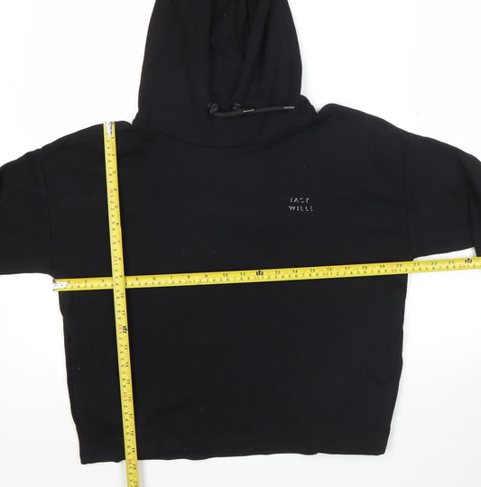 Jack Wills Womens Black Pullover Hoodie Size 6 Regular Fit